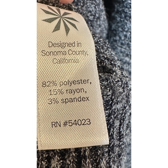 ATHLETA gray ribbed TIBURON wrap open cardigan waterfall sweater sz XL GUC - Picture 3 of 5